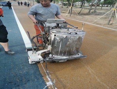 红河红河景区标线施工